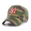 New York Yankees Camo Neon Pink 47 Brand Clean Up Dad Hat
