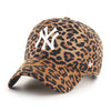 New York Yankees Wheat Leopard White 47 Brand Clean Up Dad Hat