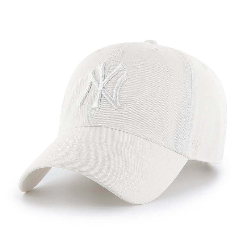 New York Yankees White on White 47 Brand Clean Up Dad Hat