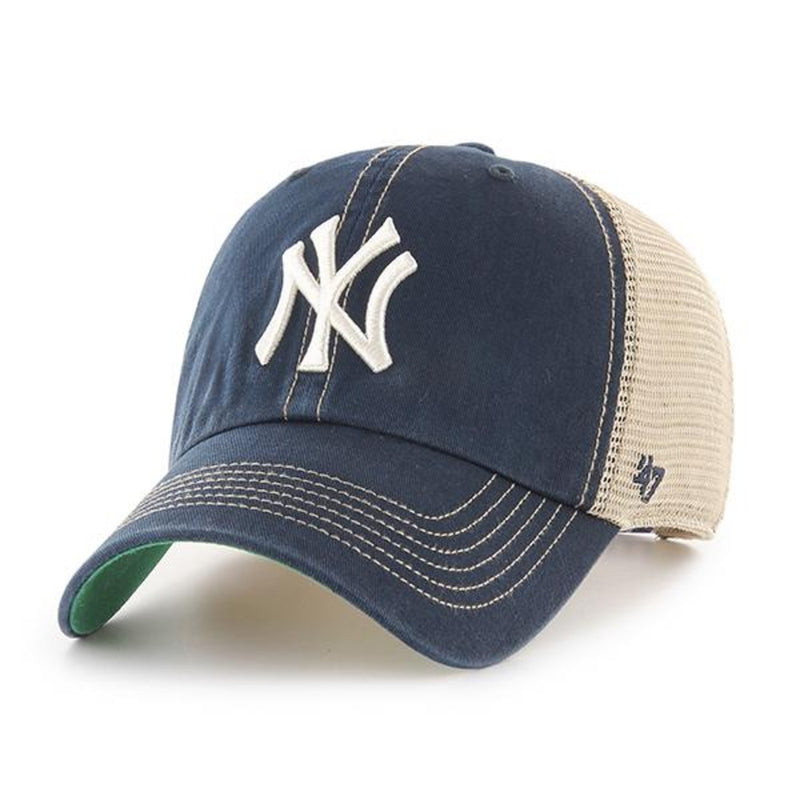 New York Yankees Navy Khaki 47 Brand Trawler Clean Up Trucker Hat