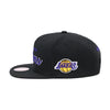 Los Angeles Lakers Mitchell & Ness Snapback Hat Black/Purple/Script